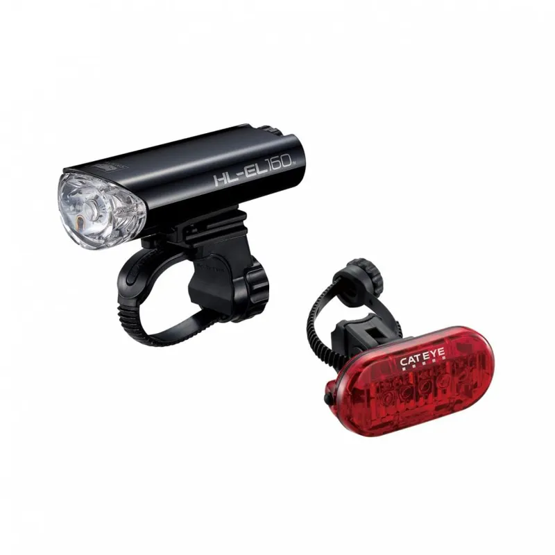 Cateye HL-EL160 / Omni 5 Bike Light Set in Black